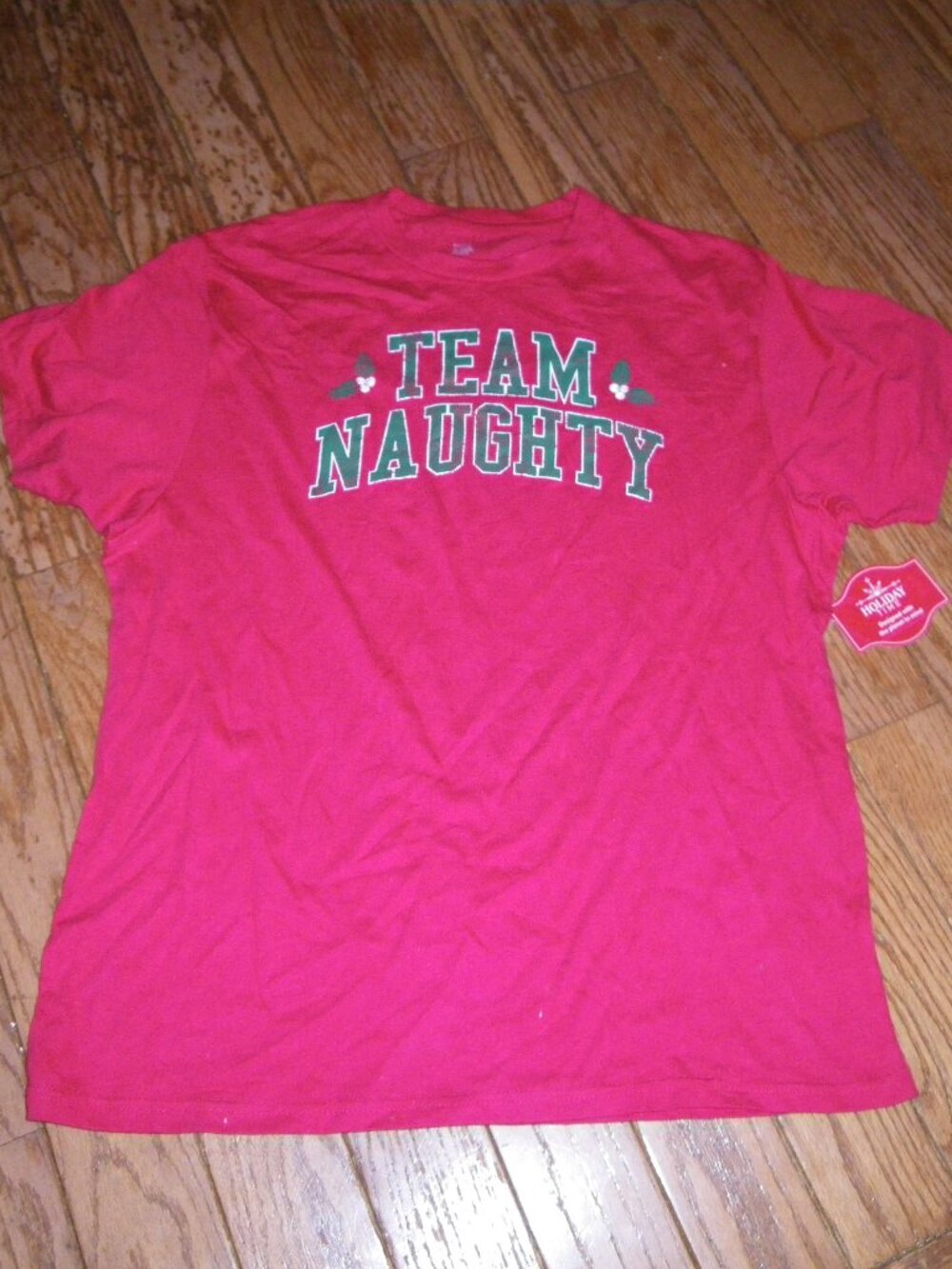 Men’s Cotton Blend Team Naughty Holiday Short Sleeved T-Shirt